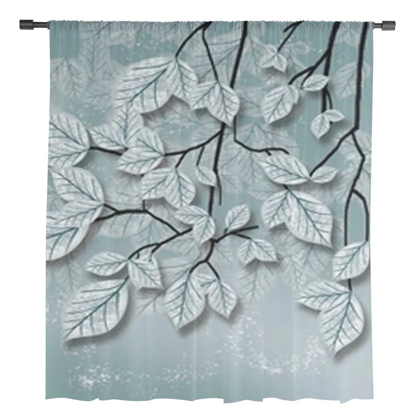 Modern Tree Branch Sheer Curtains Bedroom Voile Curtain Living Room Window Sheer Curtains Kitchen Tulle Drapes