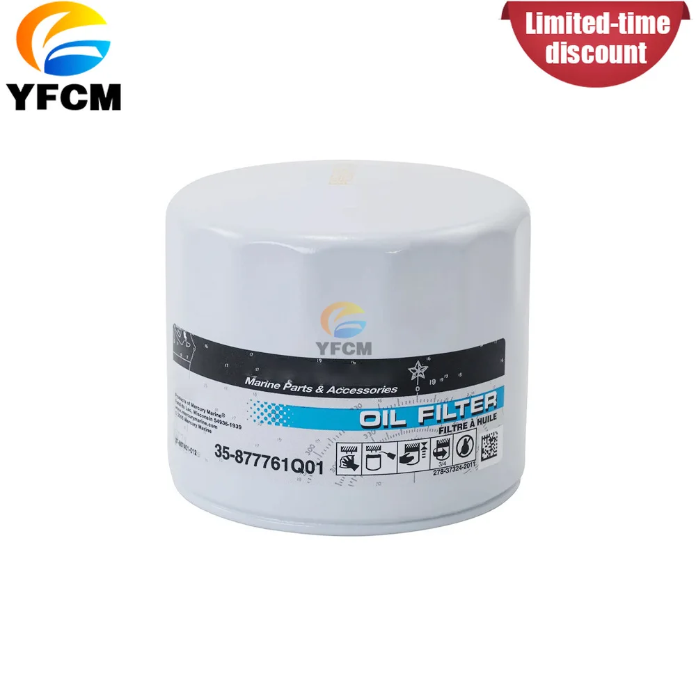 1 PCS 35-877761Q01 Oil Filter for Mercury Mariner 4-Stroke 75-115HP