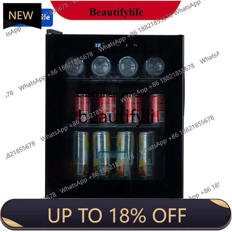 

a56 Refrigerated Display Refrigerator Transparent Glass Door Air Cooling Side Opening Single Door Black Ice Bar