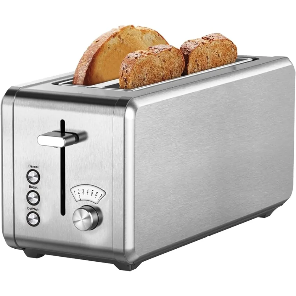 

Toaster Stainless Steel, 6 Bread Shade Settings, Bagel/Defrost/Cancel Function, 1.5in Wide Slot, High Lift Lever