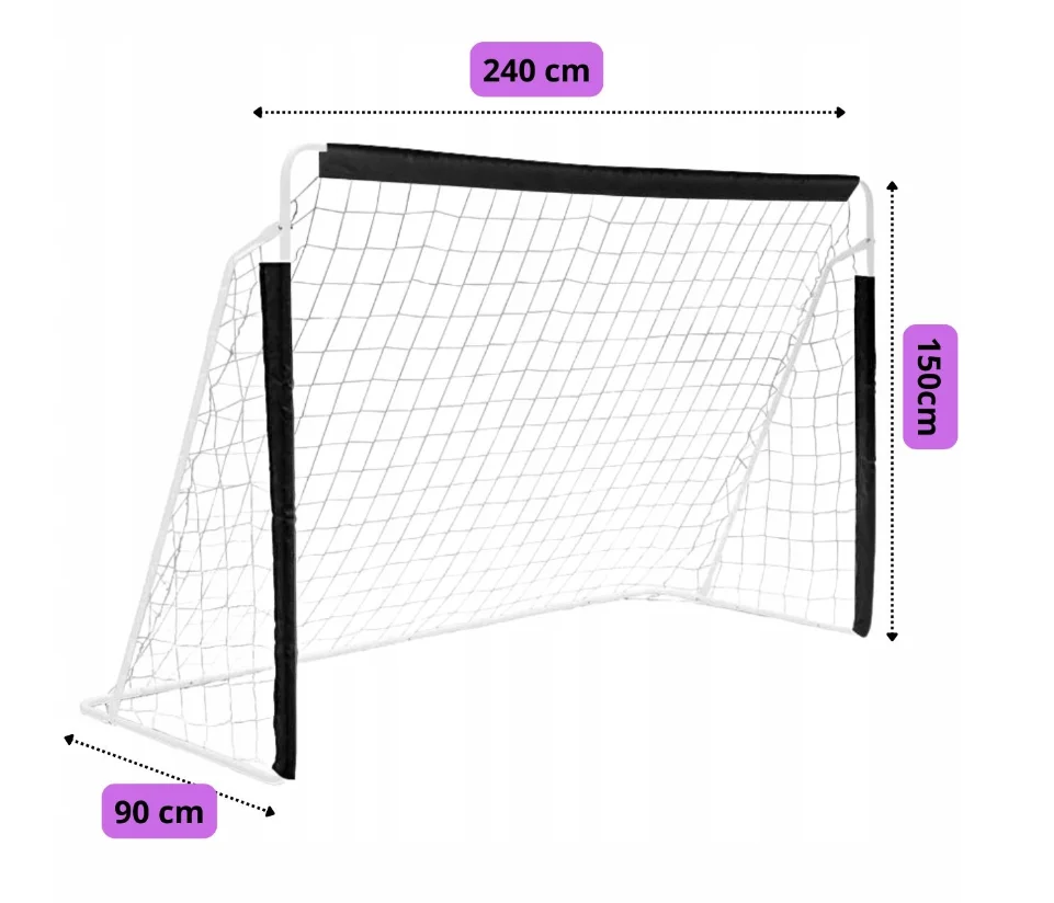 Soccer Goal 8 X 5.6 Ft, 2 in 1 Powder Coated Soccer Goal Frame with All Weather Net & Detachable Target Goal Net for Skills