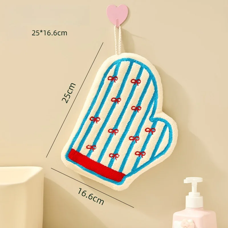 Coral Velvet Hand Towel Hanging Cute Simple Handkerchief Absorbent Household Kitchen Towel Children's Hand Towel - view 4
