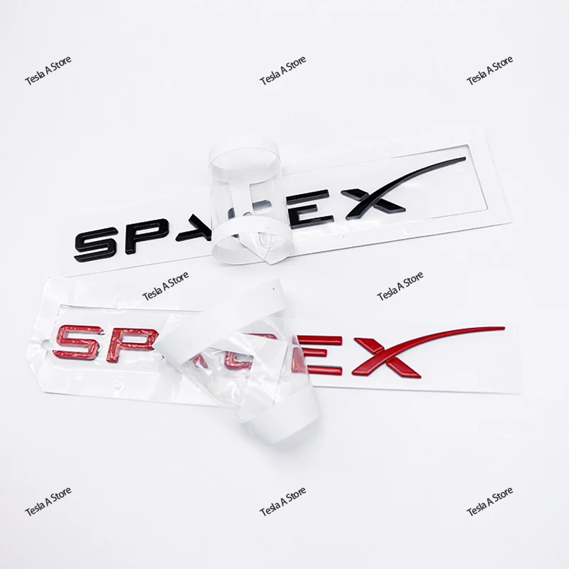 1pc 3D Space X Sticker Fender Side Decal For Tesla Model Y S 3 X Letters Space Rear Emblem Car Badge Trunk Auto Accessories