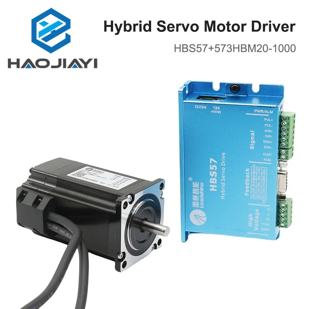 HAOJIAYI Leadshine Hybrid Servo Motor Driver HBS57+573HBM20-1000 HBS507 nema23 3 Phase Hybrid Servo Closed Loop