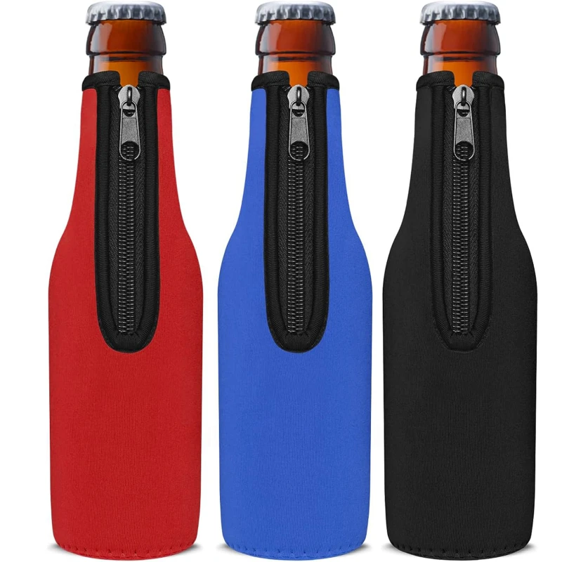 Rubber Silicone Protective Beer bottle Cover Straight Cylinder Thermos Non Slip Glass Water Beer Bottle Anti Insulation Non-slip