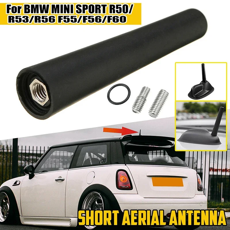 83mm Car AM FM Radio Short Antenna Plastic Aerials 65202296772 For MINI R50 R53 R56 R60 F55 F56 Black Replacement Accessories