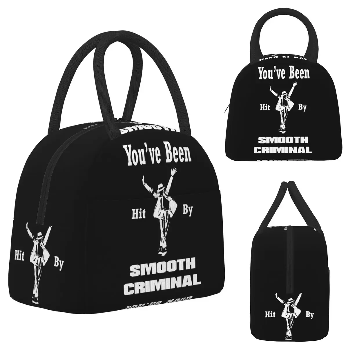 Vintage MJ Smooth Criminal Michael Jackson Insulated Lunch Bag for Kids School Cooler Thermal Lunch Boxes Container