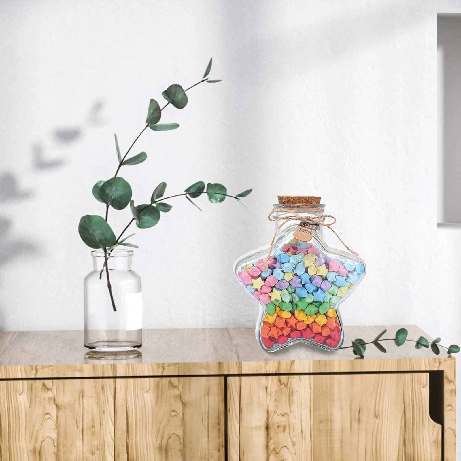 

2 шт. стеклянные прозрачные бутылки-желаний в форме пятиконечной звезды, бутылки для посланий, контейнеры для хранения DIY, для парфюмерии, ароматерапии, декоративные