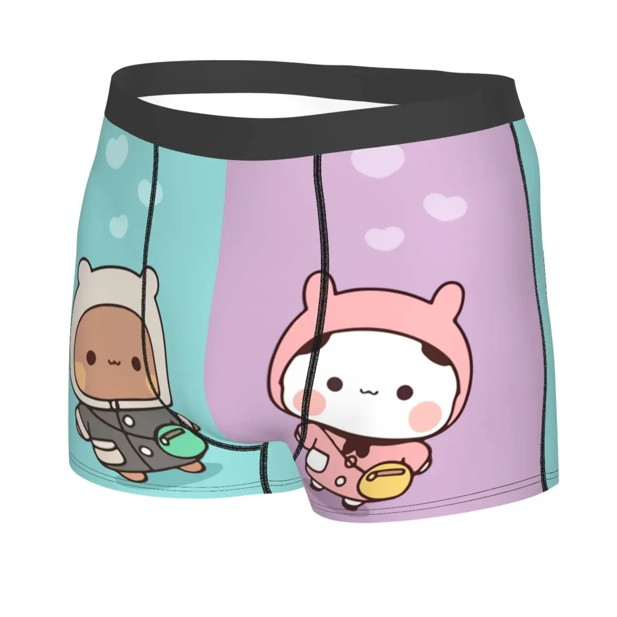 Custom Dudu Bubu Mochi Peach Cat Funny Underwear Men Breathbale Panda Bear Hug Boxer Briefs