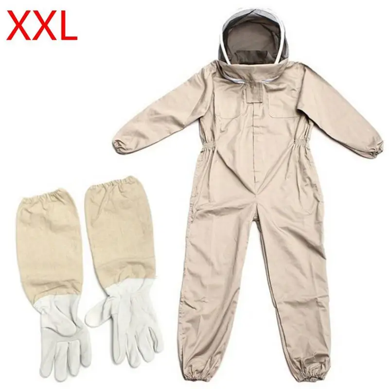 Full Body Beekeeping Clothes Professional Ventilated Bee Keeping Suit With Leather Glove Protective Clothing Saftey Outfit