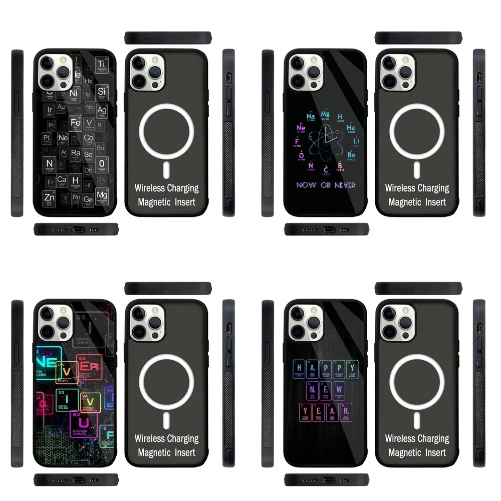 

Chemistry Periodic Table Phone Case Strong Magnetic For IPhone 15,14,13,Pro,Max,Plus,11,12,Mini For Magsafe Wireless Charging