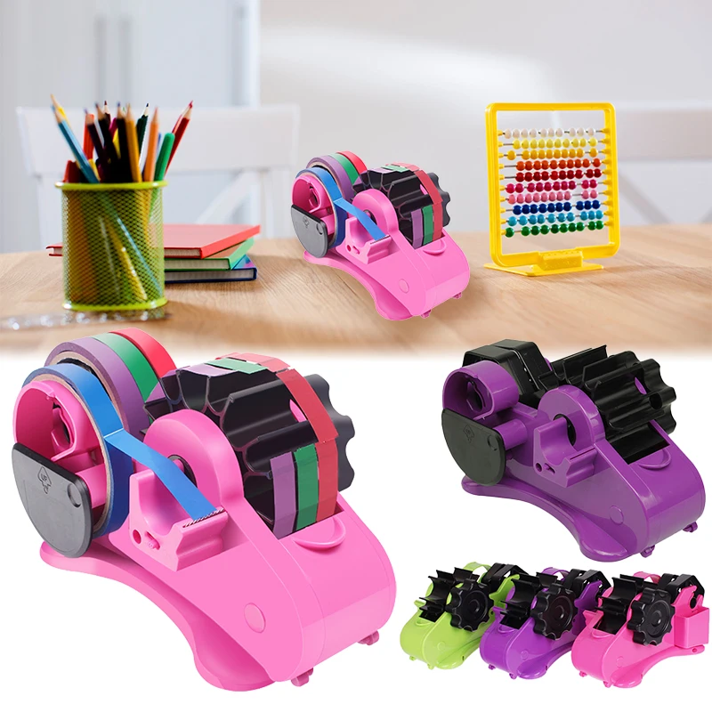 Tape Cutter Semi-Automatic Desktop Tape Dispenser With 35/46mm Fixed Length Tape Cutter for Home Office School Stationery