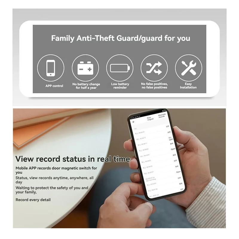 

Умный дверной датчик Tuya, домашний детектор окон, дверной датчик, ручка переключателя, оконная сигнализация, контактный датчик