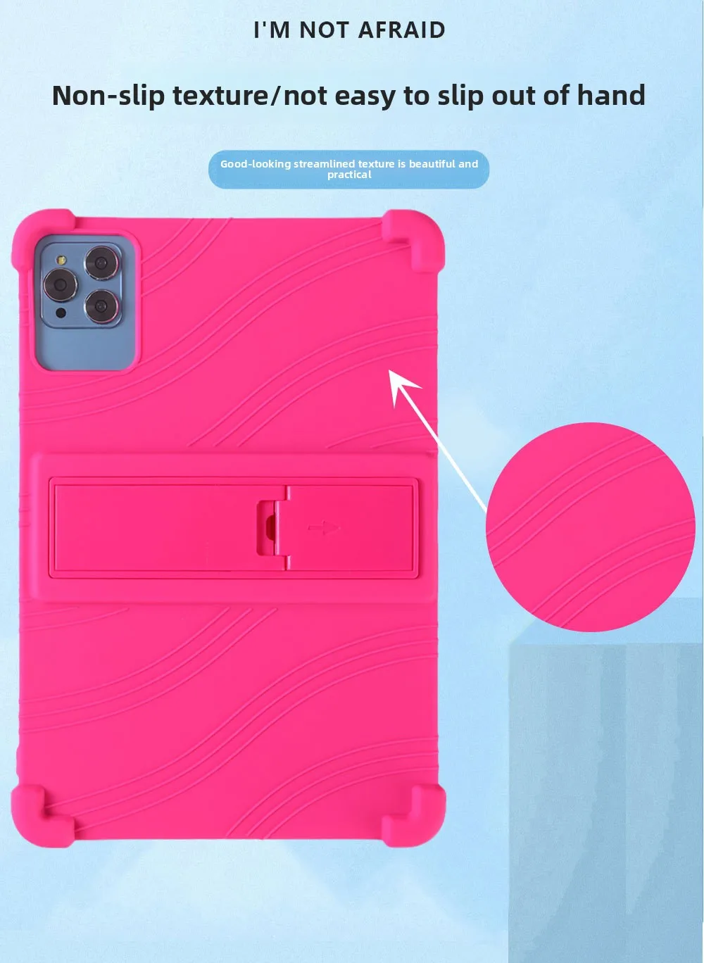 FÜR FEZAWIO F11 Hülle 10 Zoll Silikon stoßfeste Standabdeckung kinderfreundlicher Fallschutz für Tablets – Detail 2