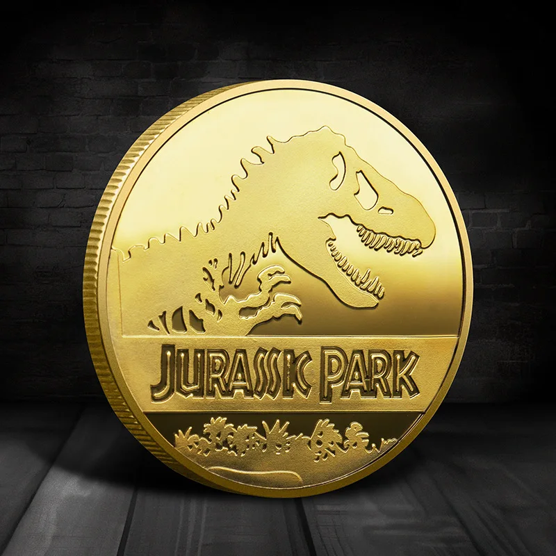 Moneta pamiątkowa REPLIKA Monety pamiątkowe Medalion Odznaki Monety Park Jurajski Dinozaury Monety