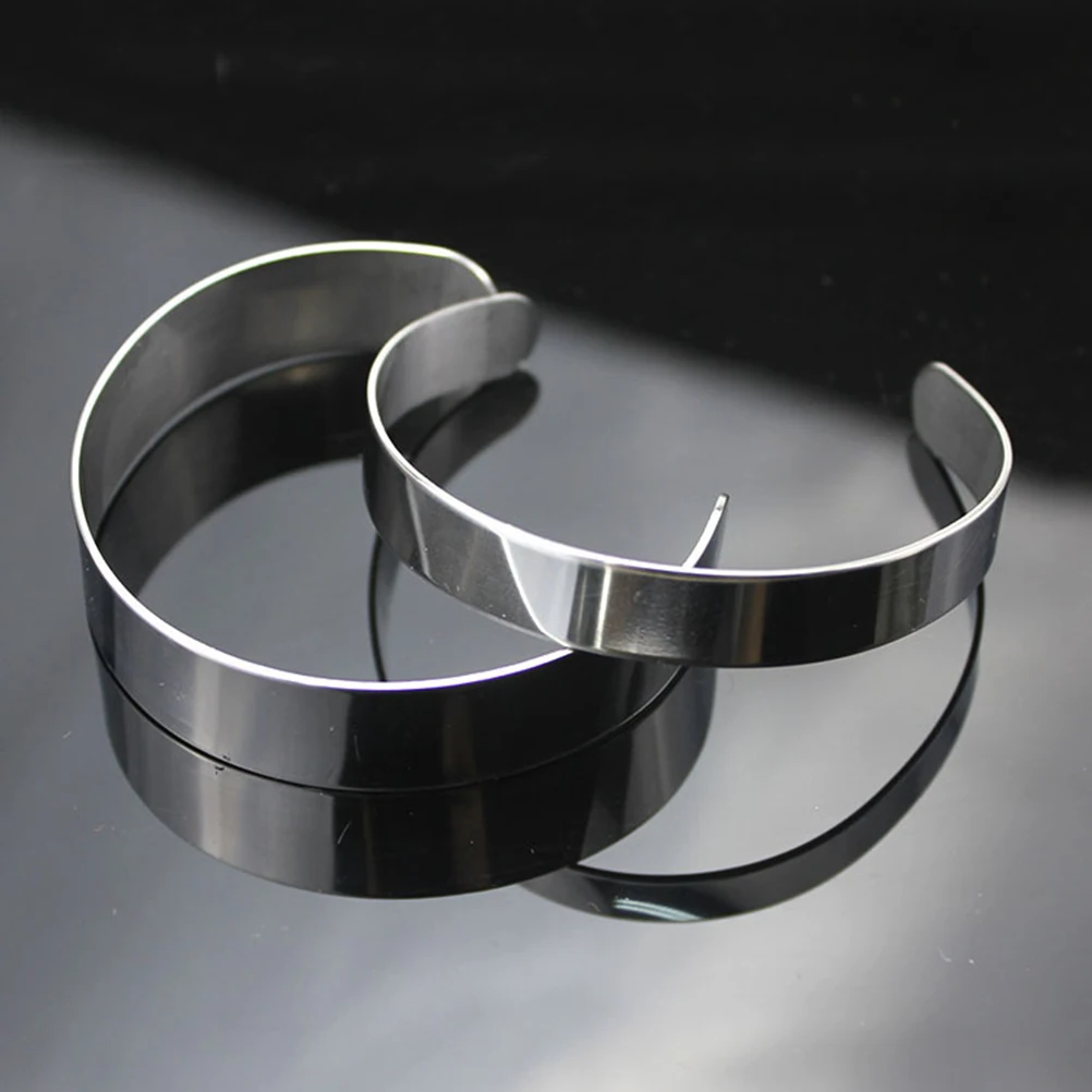 

8 PCS Manual Stainless Steel Bracelet Inner Core Extender Silver Metal Cuff Blank