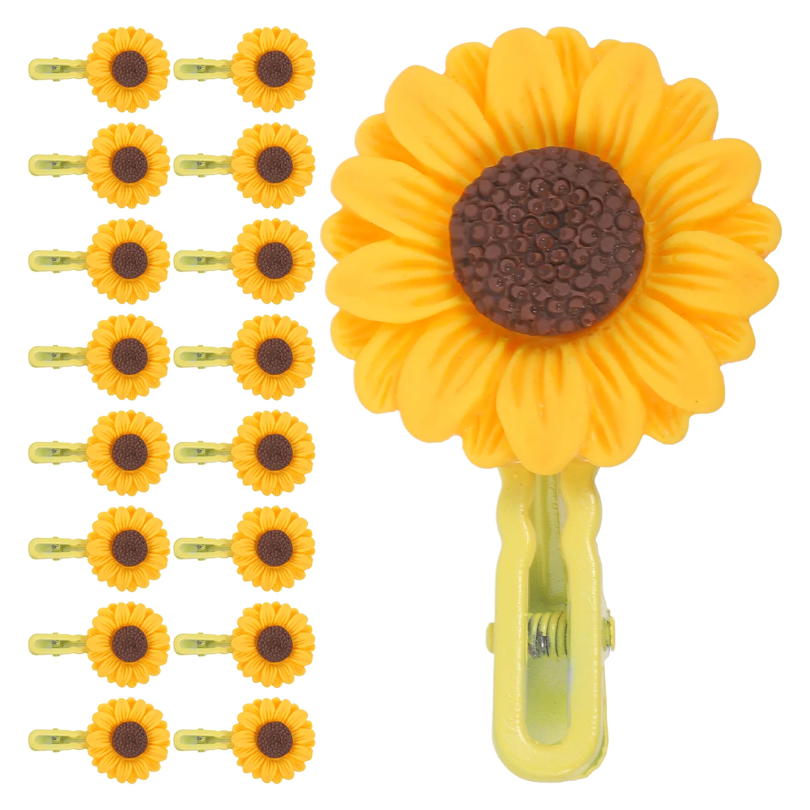 

20 Pcs Sunflower Hairpin Resin Accessories Decorations Girl Daily Wearing Clips Cartoon Barrettes Child