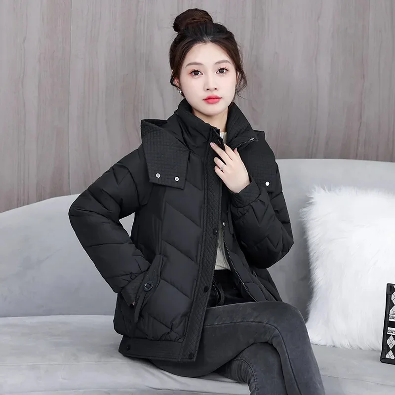 Down Coat Women Parkas Winter 2024 New Fashion Warm Cotton Jacket Loose Hooded Fashion Overcoat Ladies Thickened Outwear Tops