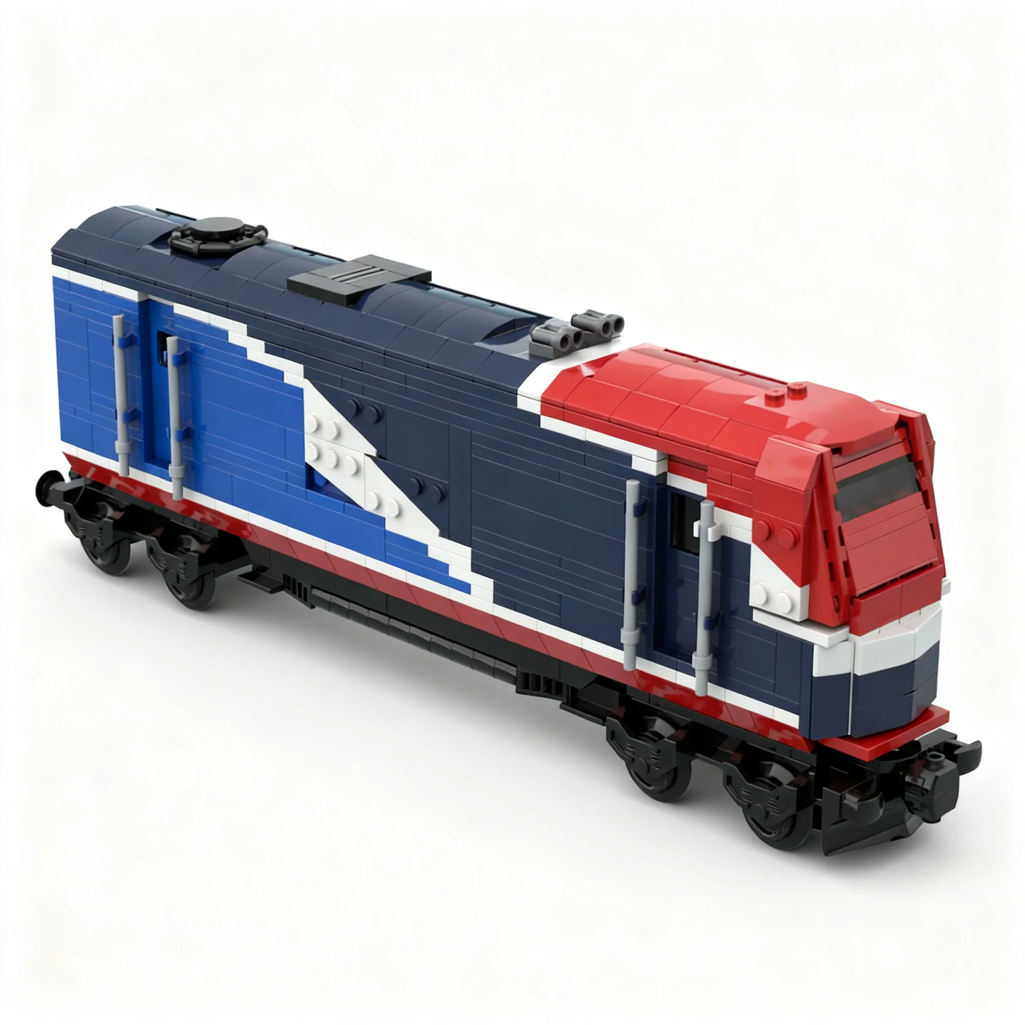 712pcs MOC GE P42 Genesis Phase 7 Paint Scheme Diesel Locomotive City Trains Model Building Blocks Construction Craft DIY Art