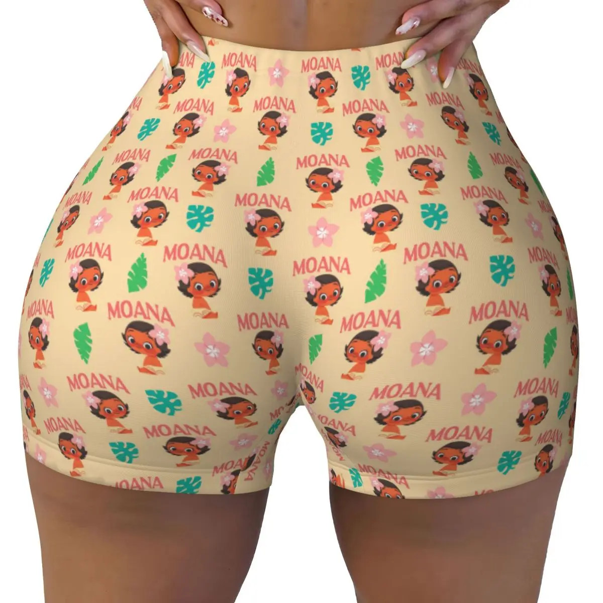 

Custom Cute Baby Moana Workout Running Volleyball Shorts Women's Gym Yoga Shorts