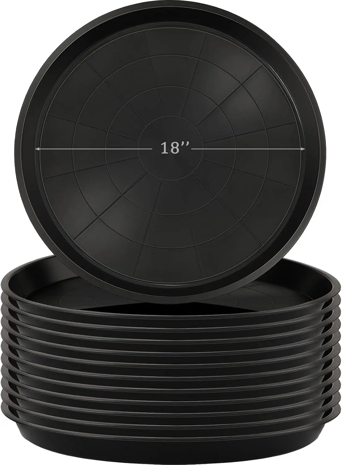 

Набор из 12 прочных поддонов для растений, круглые поддоны для цветочных горшков диаметром 18 дюймов для использования в помещении и на улице