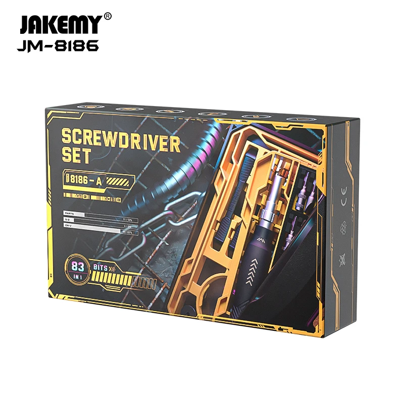 JAKEMY JM-8186 Magnetic Screwdriver Set with Replaceable Driver Bits for Mobile Phone Computer Electronic Home Repair Hand Tools