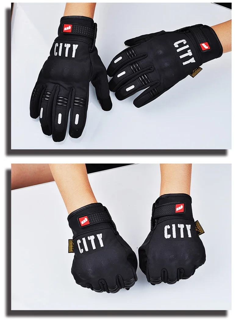 City Gloves Touch Screen Waterproof Motorcycle Gloves Racing Motocross/Motorbike Gloves Riders Black Motoqueiro Guantes #