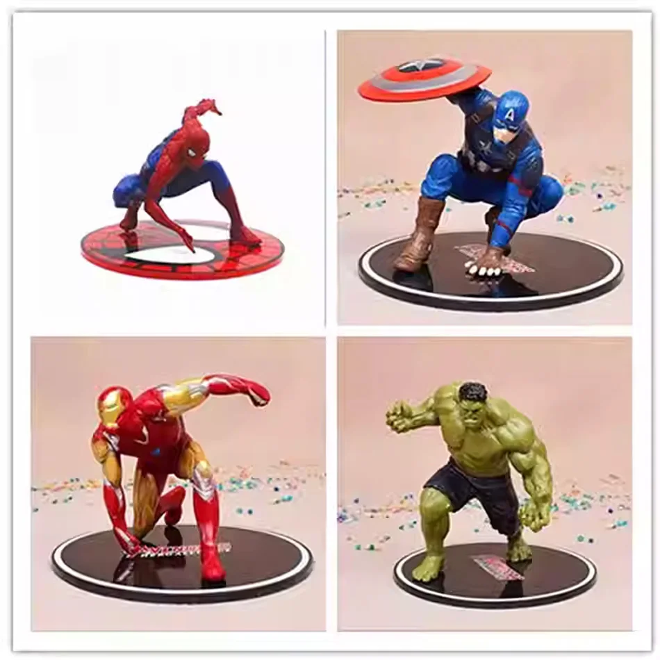 Figura de superhéroe SpiderMan Ironman Capitán América Hulk máquina de guerra modelo de figura de acción juguetes para niños regalo de Navidad