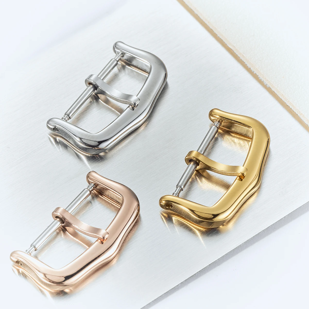 12 مللي متر 14 مللي متر 16 مللي متر 18 مللي متر 316L الفولاذ المقاوم للصدأ مشبك ساعة لساعة كارتييه استبدال المشبك الذهب والفضة ارتفع