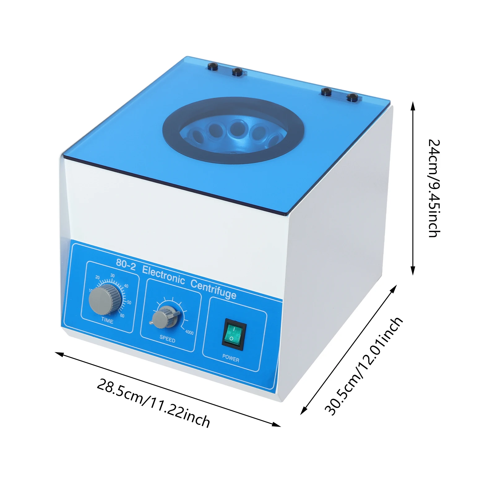 Blau+Weiß 40W 220V 11,22*12,01*9,45 pouces Centrifugeuse de laboratoire de bureau pour la recherche scientifique, la biochimie, les produits pharmaceutiques