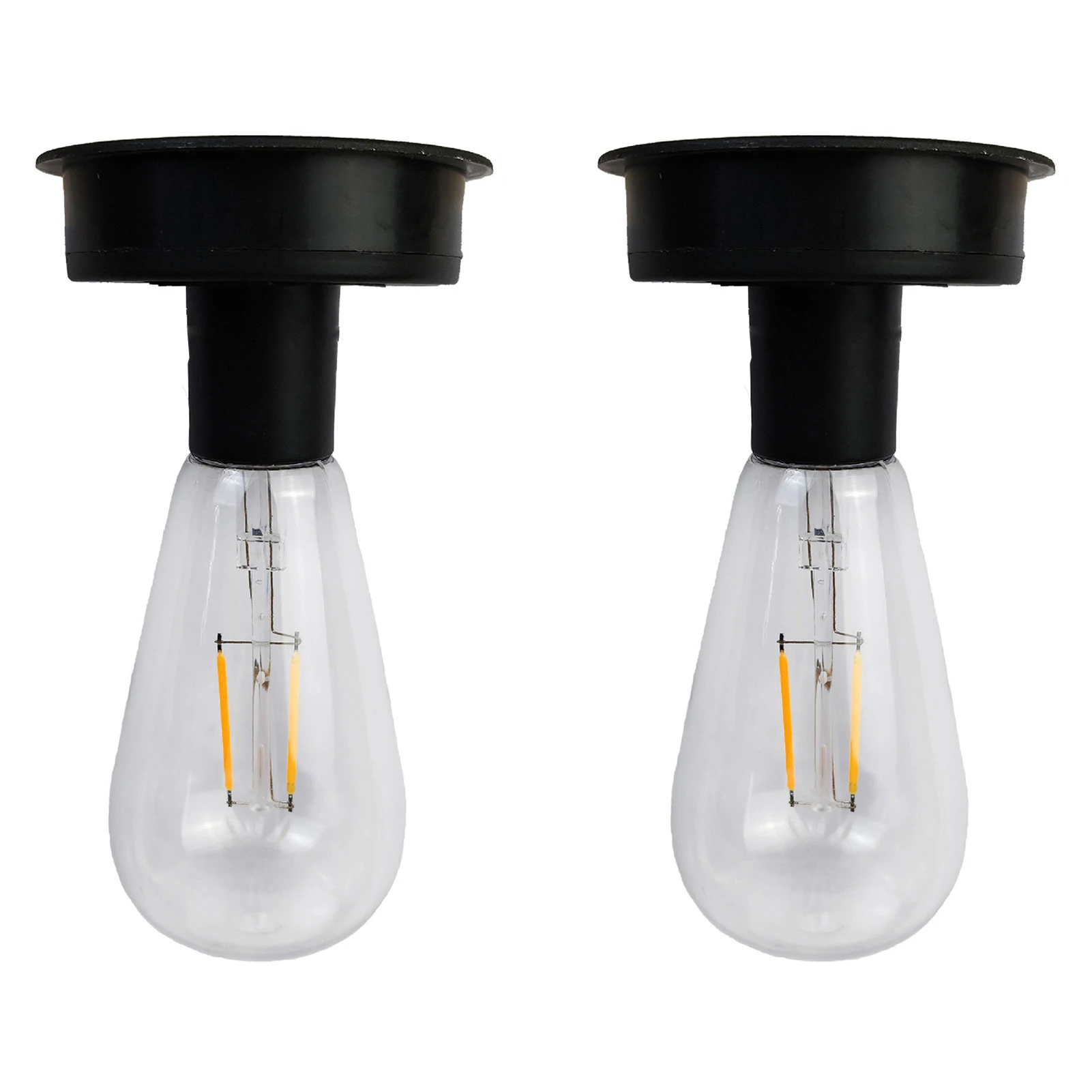 2 buah Bohlam G40 Pengganti Lampu Luar Ruangan Tenaga Surya Dengan LED Putih Hangat Lampu Tenaga Surya