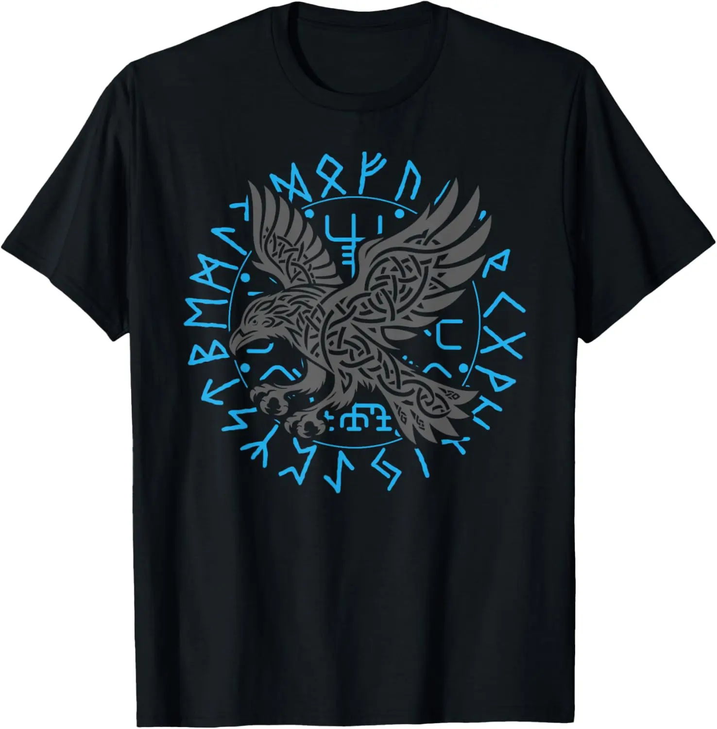 Odin’s Raven & Norse Compass Rune T-Shirt 100% Cotton O-Neck Short Sleeve Summer Casual Mens T-shirt Streetwear