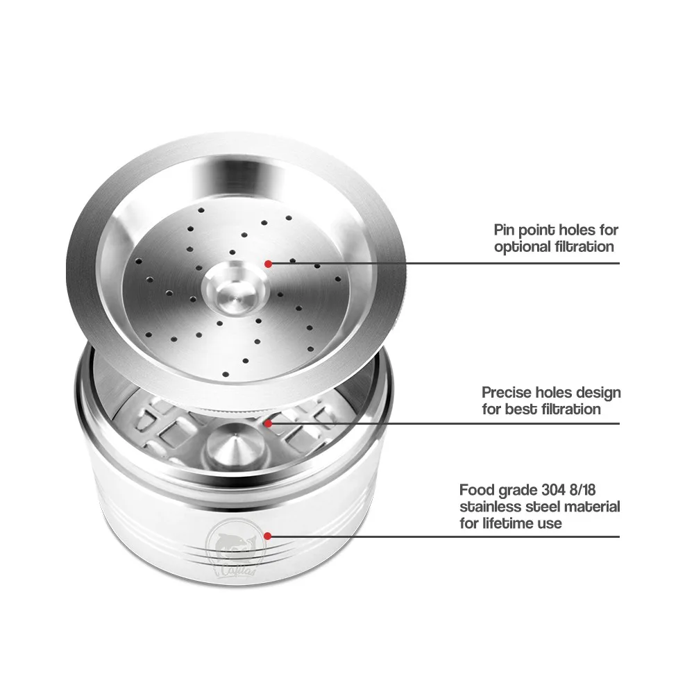 For K-fee CAFFITALY Refillable Coffee Making Tools Reusable Stainless Steel Coffee Filters Capsule Pods Tamper