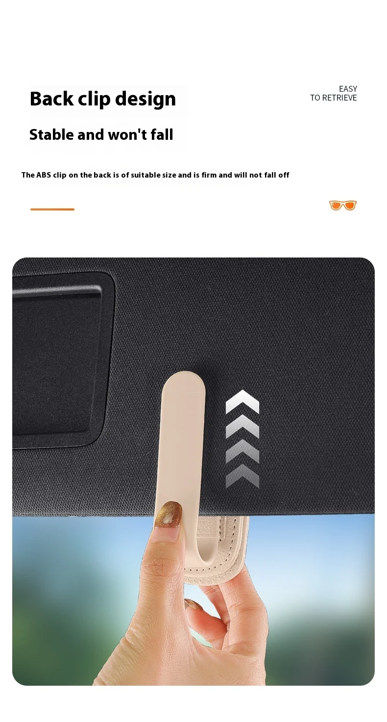 2-teiliger Sonnenbrillenhalter, geeignet für Auto-Sonnenschutz, magnetischer Sonnenbrillenclip aus Leder und Ticketclip, Auto-Sonnenschutz-Zubehör – Detail 16