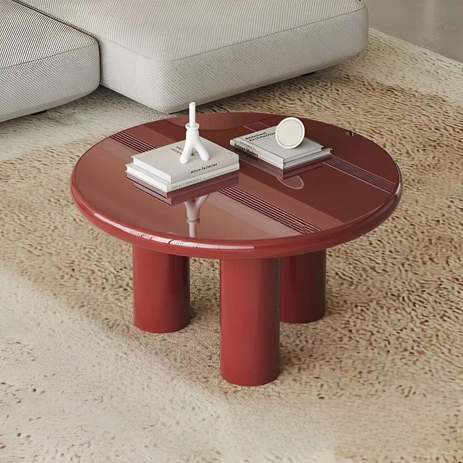 Household coffee table Round living room Rental house B & B