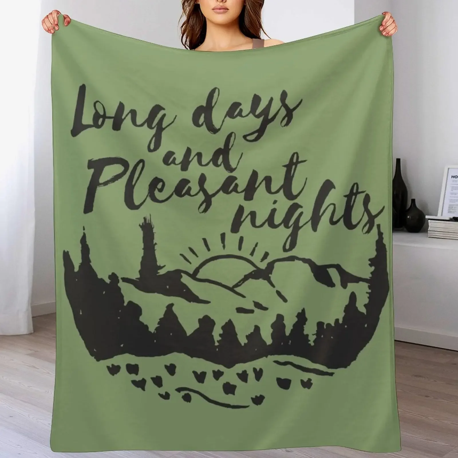 

Long Days and Pleasant Nights Throw Blanket Machine Washable Soft Warm Blanket