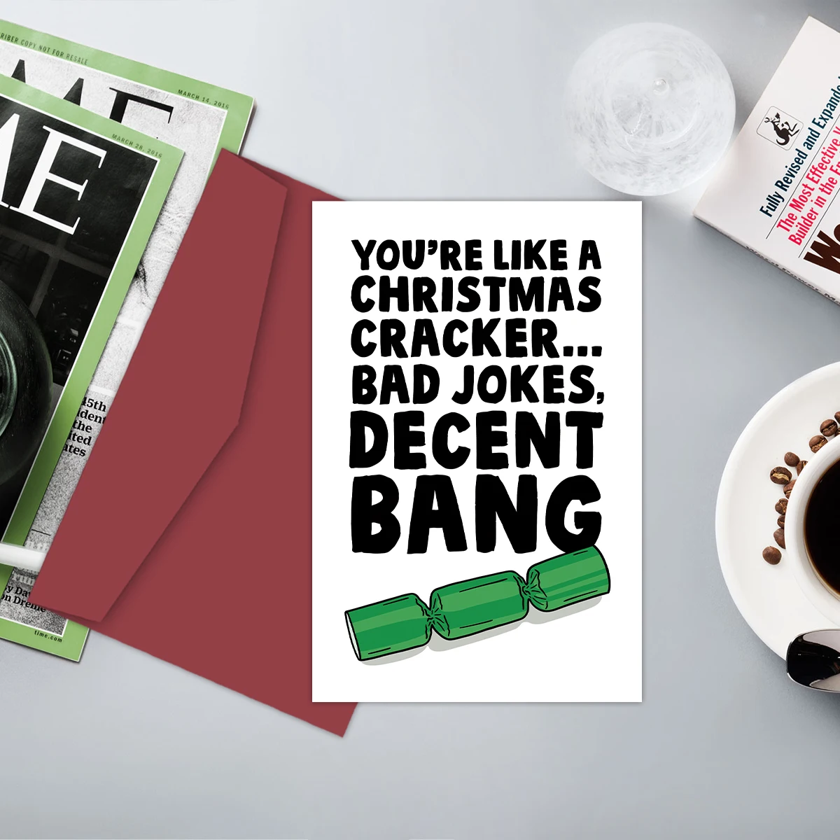 Freche Witz Weihnachts karte, Sie sind wie ein Weihnachts cracker, anständiger Knall, lustige Weihnachts gruß karte für Freund, Freundin – Detail 9