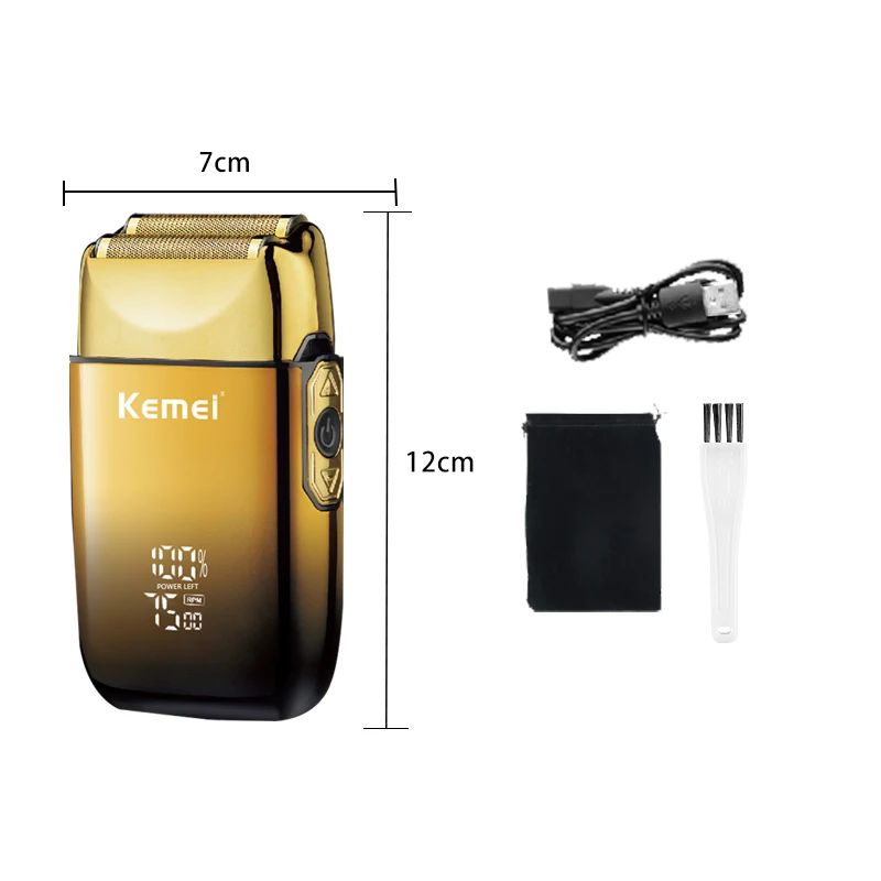 Kemei KM-TX10 Rasoio elettrico Barba Trimmer Uomo Ricaricabile Rasoio asciutto e bagnato Macchina Alternativa Sostituzione lama di rasoio di sicurezza