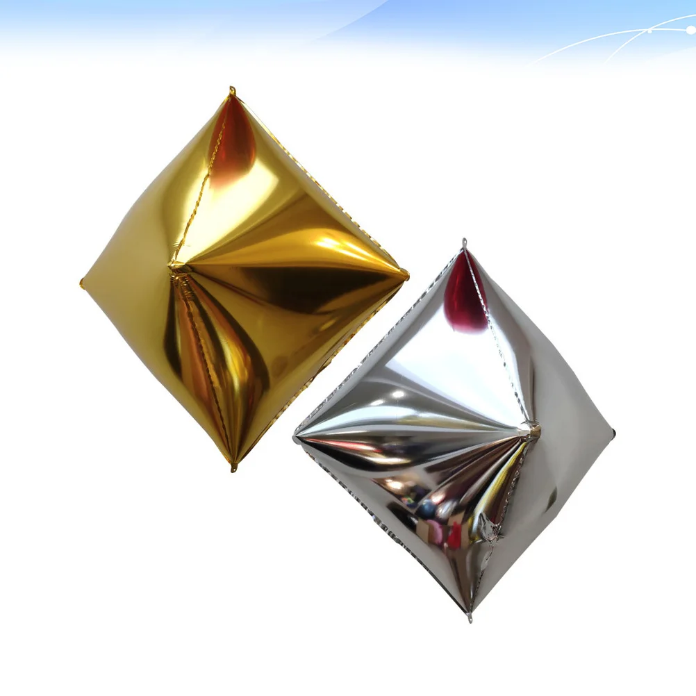

4Pcs Diamond 4D Balloons Aluminum Film Wedding Birthday Engagement Party Decorations Photoshoot Supplies Golden Silver Colors