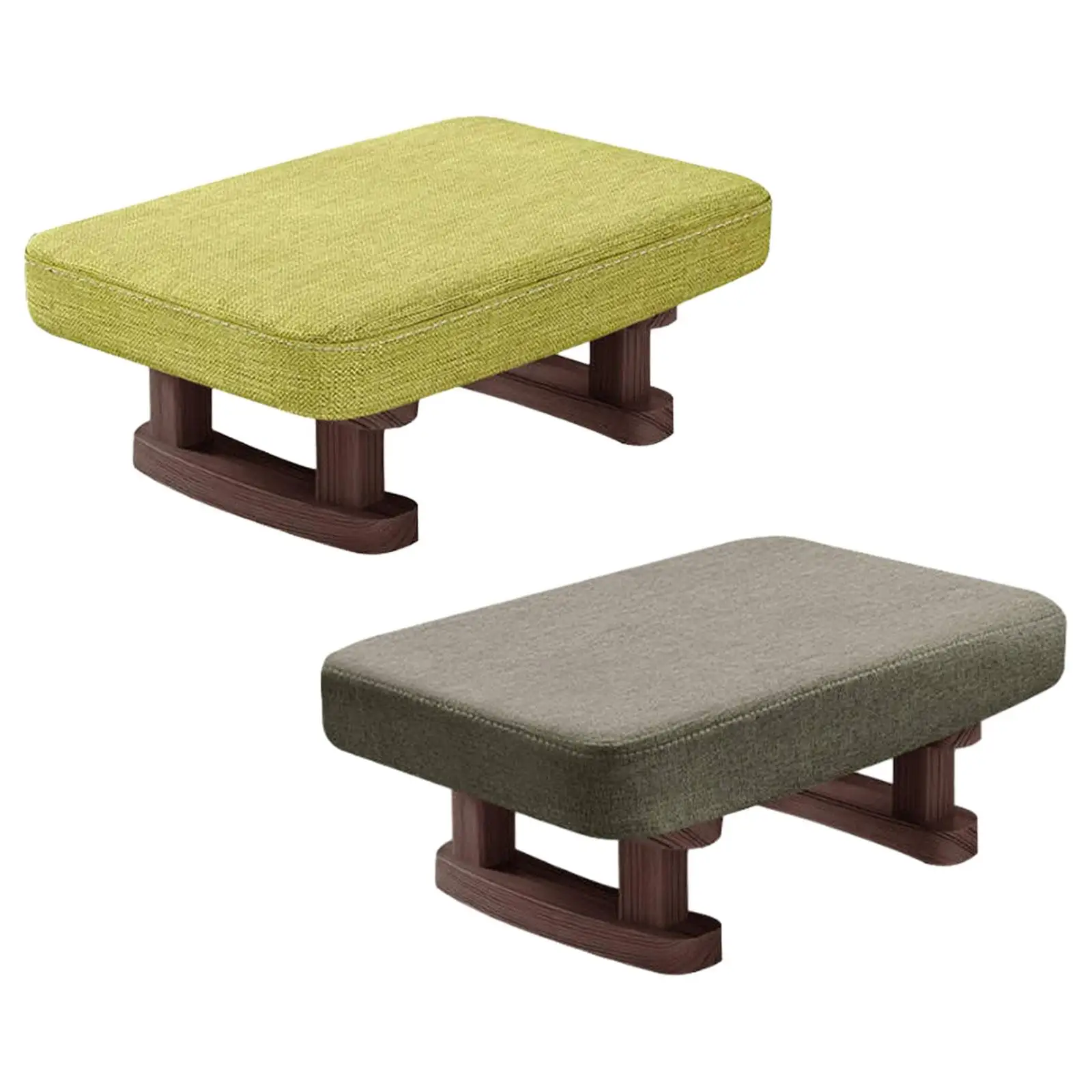 Foot Rest with Wooden Legs Trendy Decoration Stable Anti Slip Padded Foot Stool for Farmhouse Bedroom Living Room Dorm Apartment