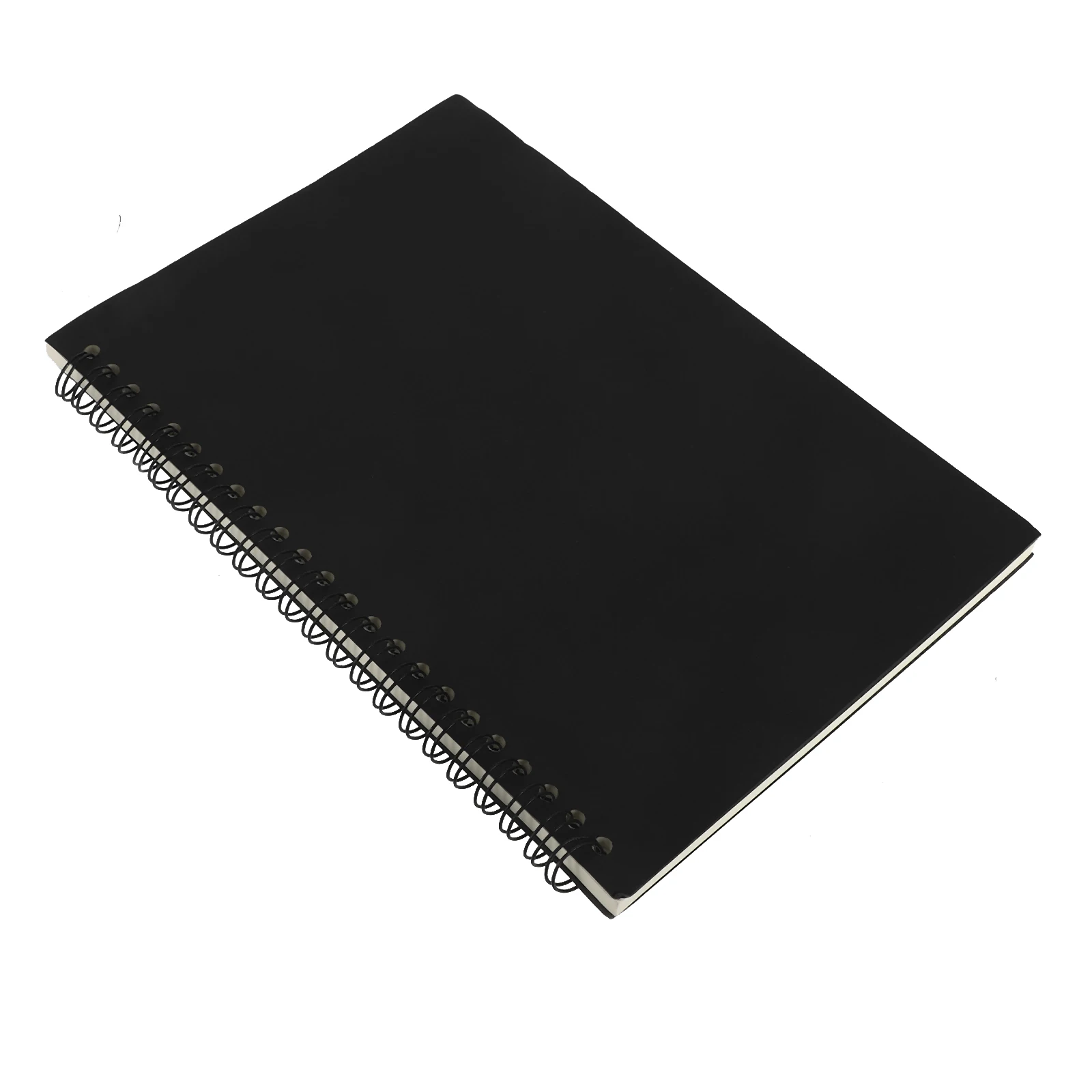 

Vintage Kraft Paper Spiral Sketchbook Journal Planner Diary Notebook for Students Office Writing Drawing (Black Cover)