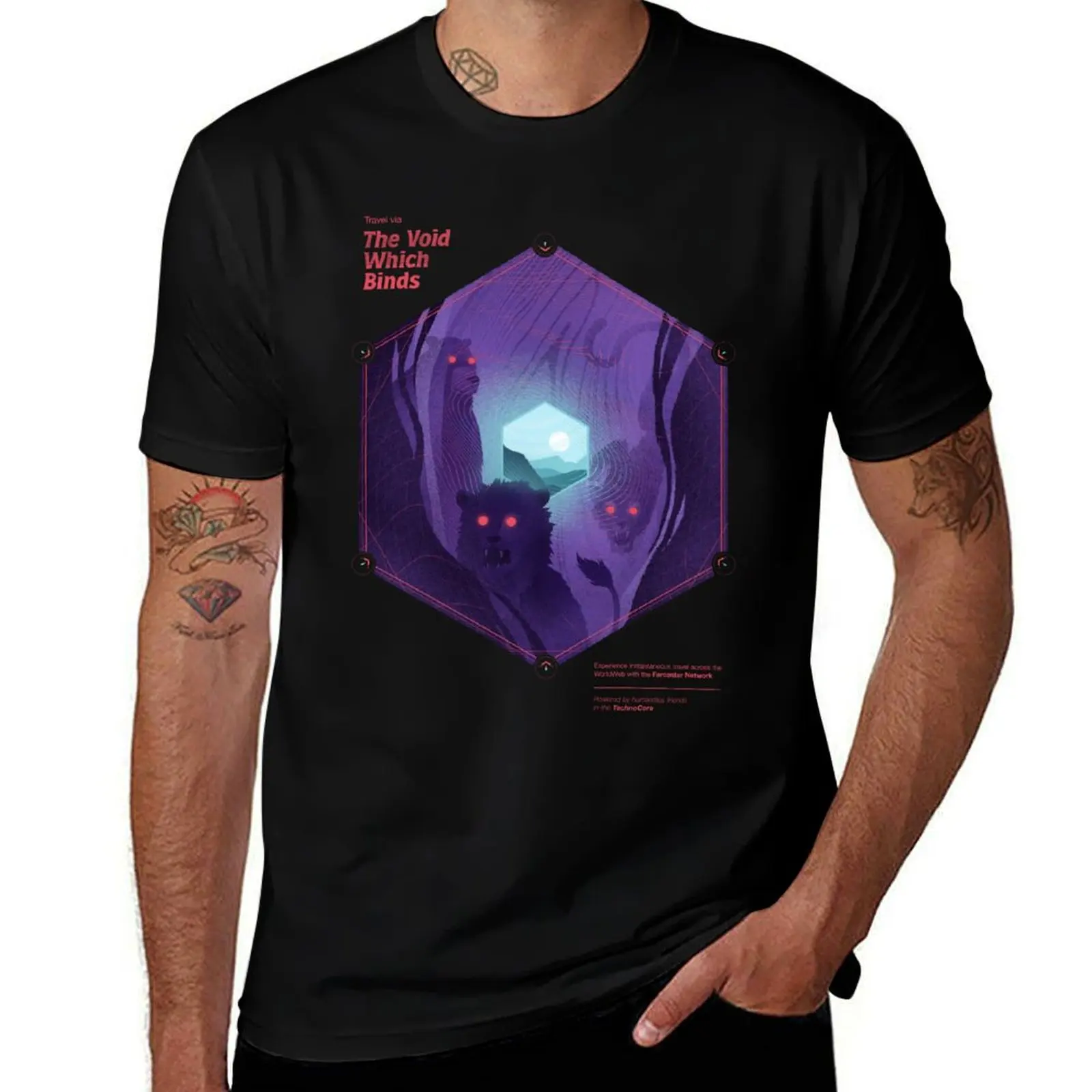 The Void Which Binds travel ad T-Shirt Retro Style Print Casual Top T-Shirt