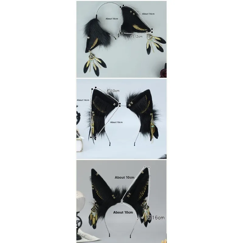 Japanese Plush Simulation Animal Ear Headband Sheep Ear Headband Cosplay Comic Show Party Props Dress Up Headgear