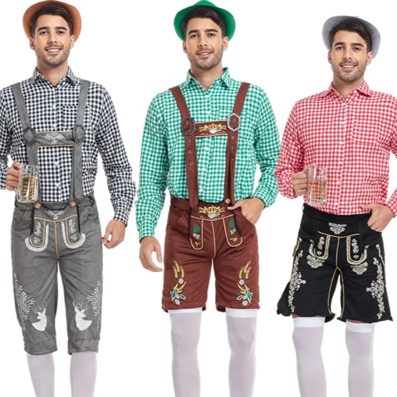 

Plus Size Oktoberfest Clothing German Traditional Checked Men's Style Cross-border Adult Men's Munich Oktoberfest Dress