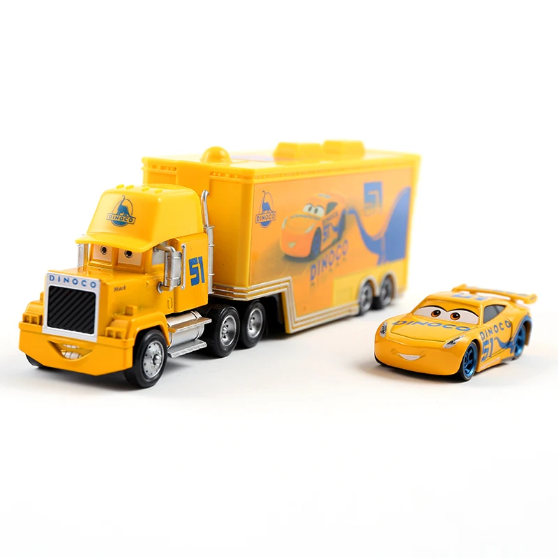 Disney Pixar Cars And Trucks Toy Set The King Cruz Lightning Mcqueen Mike Uncle 1/43 Diecast Model Trucks Toys Gift For Kids