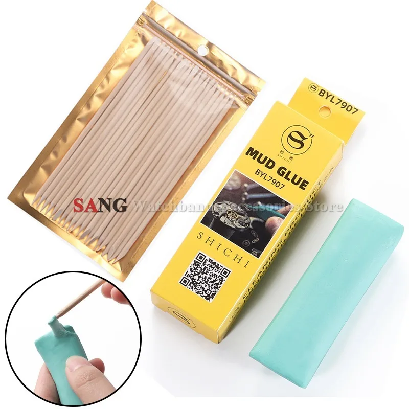 Para Reparación de Movimientos de Relojes, Bergeon 6033 Rodico, La Pasta Verde Original para Limpiar Relojes, Barra de Limpieza de Madera Sólida, Barra de Madera de Sauce