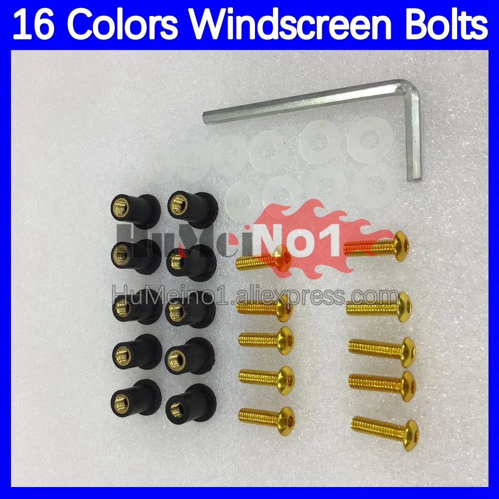 31pcs Motorcycle Windscreen Bolts For YAMAHA YZF R6 R 6 YZFR6 YZF-R6 2008 2009 2010 2011 12 13 14 15 16 Windshield Screws Nuts