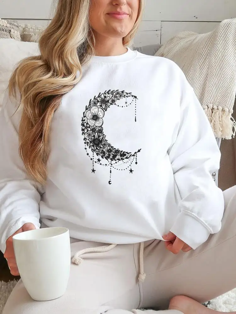 

Graphic Pullovers Autumn Spring Fall Women Female Flower Vintage Style Trend Casual Clothes Fashion Aesthetic Sweatshirts