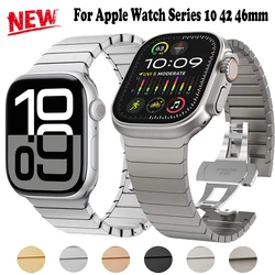 Metal Strap For Apple Watch Band 46mm Ultra 49mm Business Bracelet For Iwatch 10 9 8 4 42mm 38/40 45mm Stainless Steel Watchband