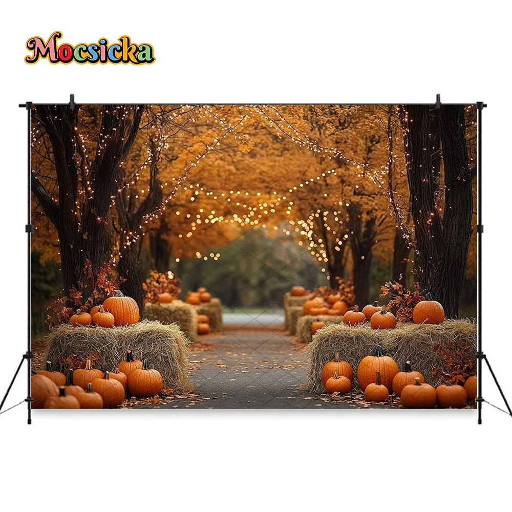 Mocsicka Autumn Farm Orchard Background Rustic Apple Trees Sunflowers Pumpkins Backdrop Newborn Baby Cake Smash Photo Studio